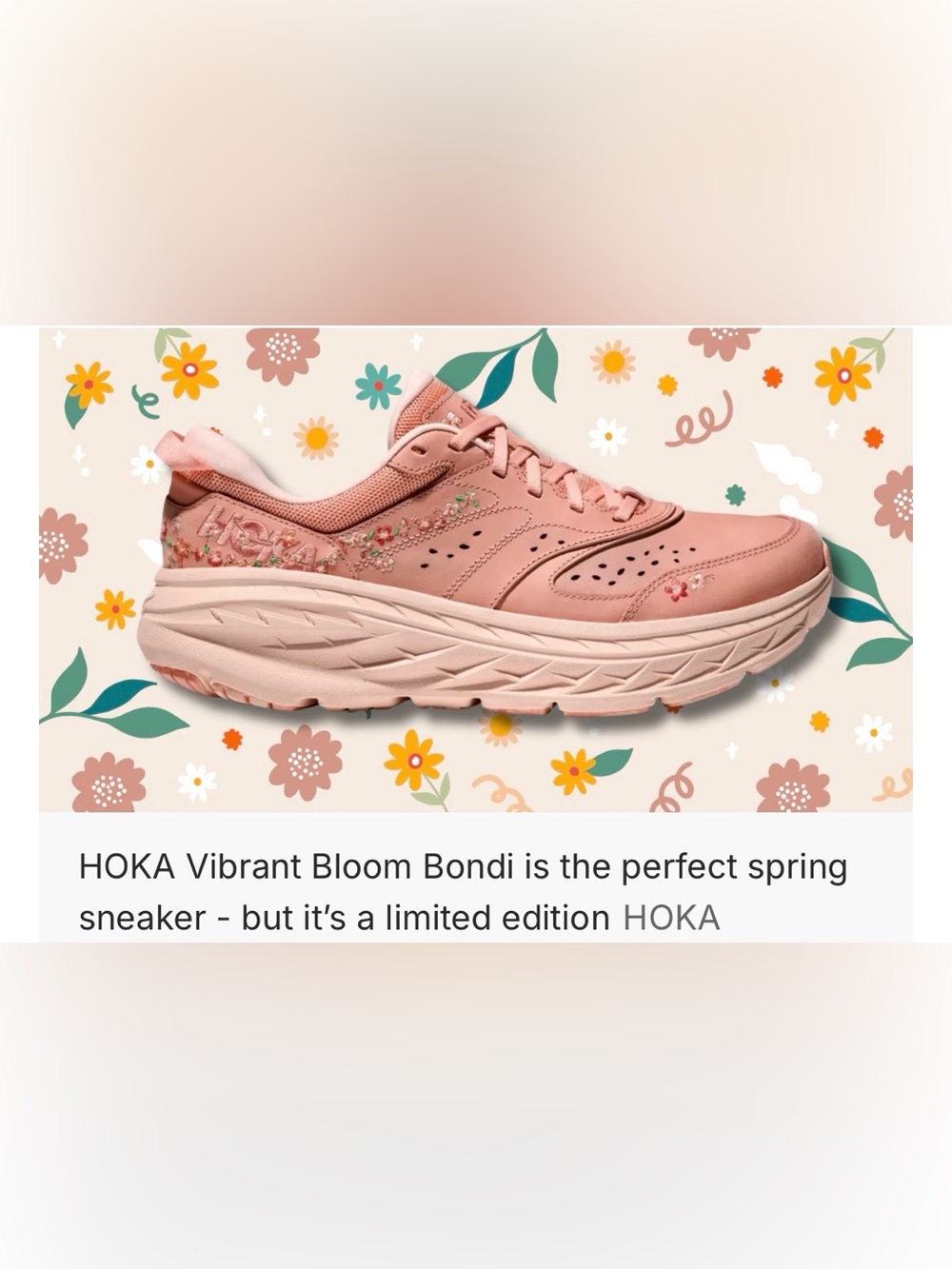 HOKA Vibrant Bloom Bondi L women size 9 preowned
